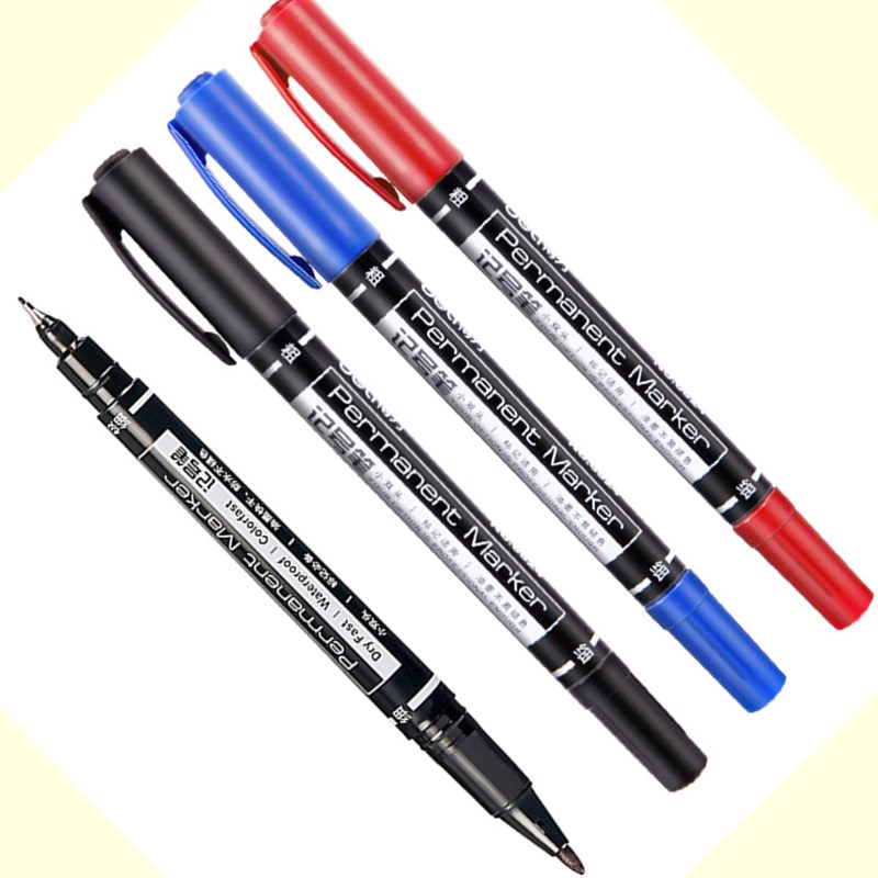 Fabric Marking Pen - Deli 0.5Mm/1Mm Ujung Ganda Kering Cepat