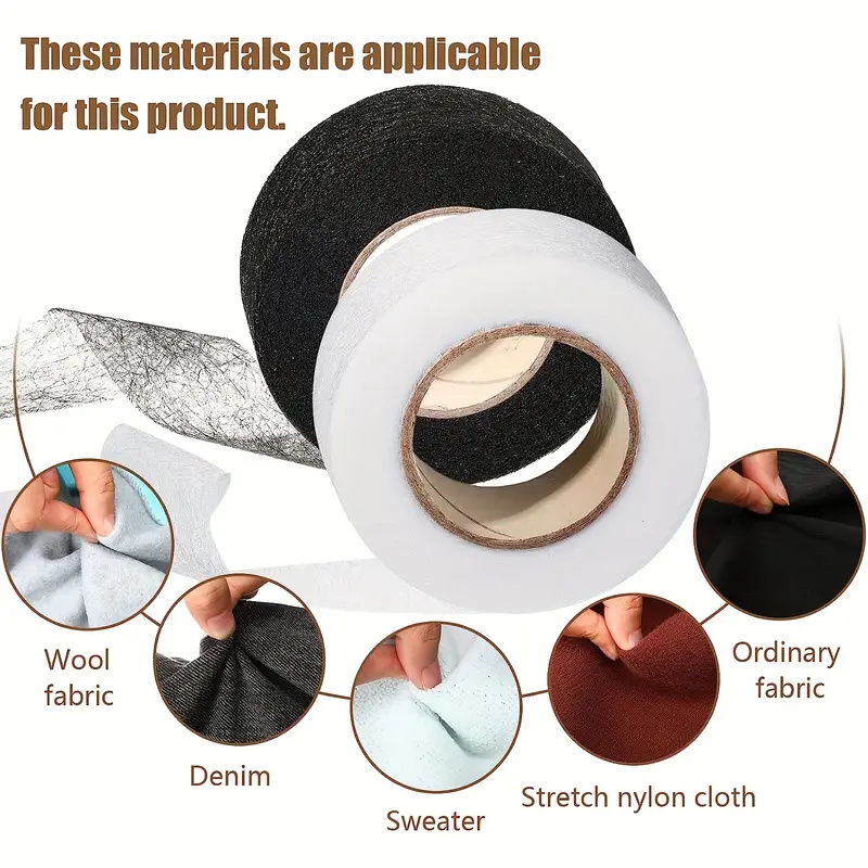 Hem Tape Fusible - 4 rol besi pada pita Hemming