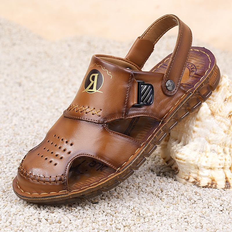 Sewing Latex - Sandal Kulit Retro Musim Panas 2026