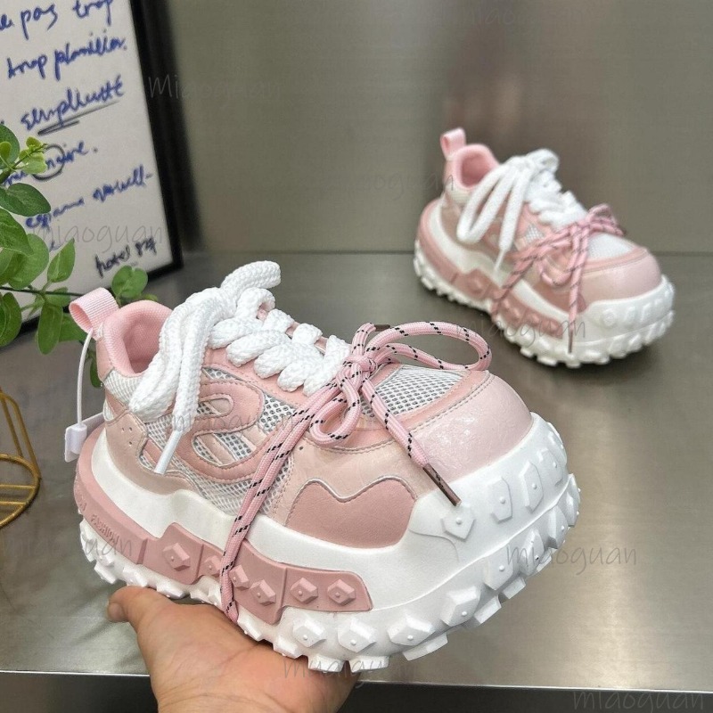 Sewing Net - Sepatu Sneakers Platform Chunky Wanita, Bahan