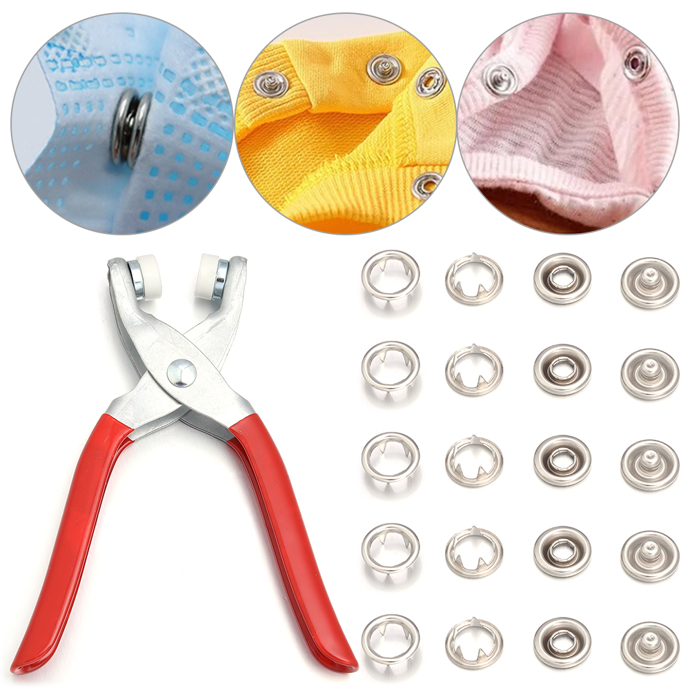 Snap Button Plier - 50 set 7.5/9.5/11mm Kancing Tekan Baja