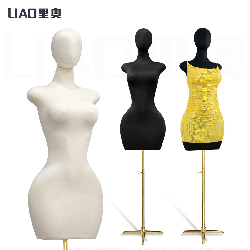 Dress Form Mannequin - Manekin torso wanita setengah badan berlekuk,