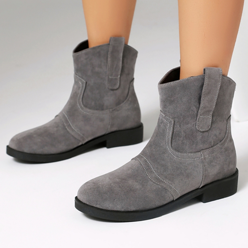 Sewing Fleece - Sepatu Bot Pergelangan Kaki Abu-abu untuk