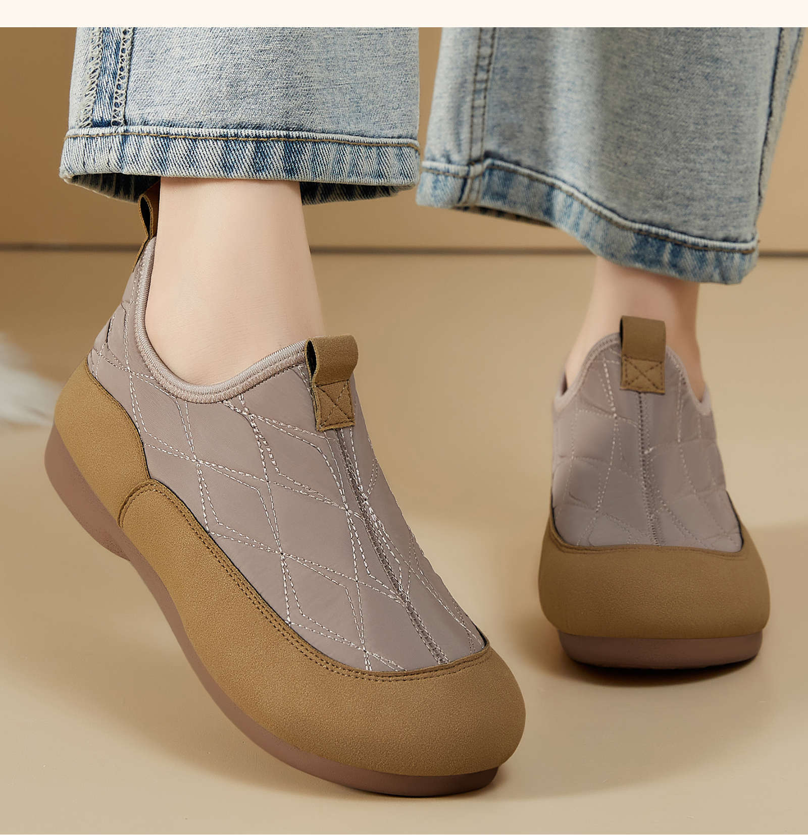 Sewing Fleece - Sepatu Slip On Wanita Musim Dingin