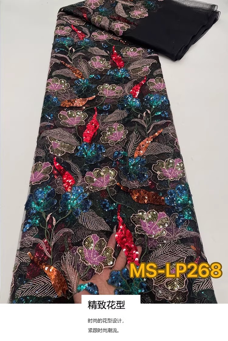 Sewing Net - 1 yard Kain Bordir Payet Bunga