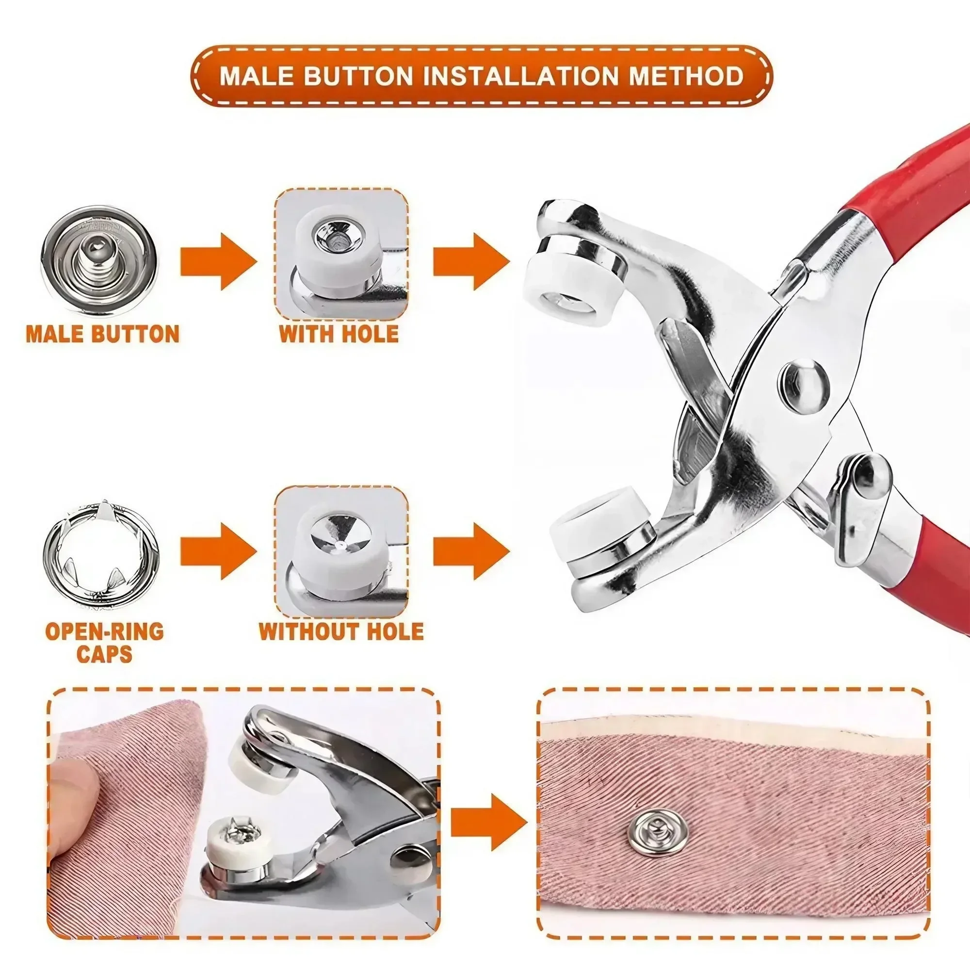 1 Set 201 Pcs Alat Pemasang Ka - Snap Button Plier ulasan dan harga