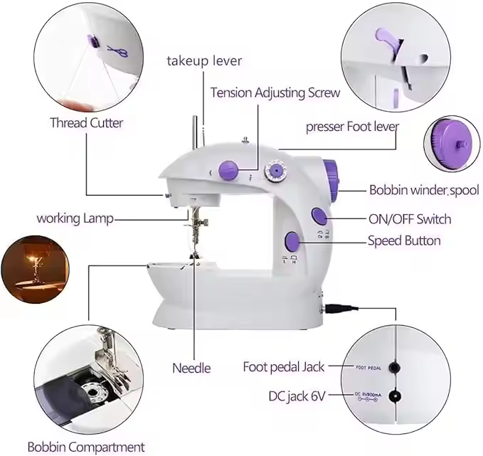 Mesin Jahit Mini Listrik untuk - Textile Sewing Factory ulasan dan harga
