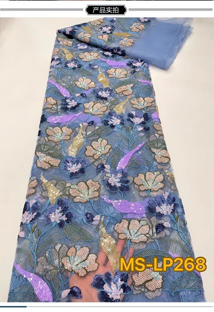 1 yard Kain Bordir Payet Bunga - Sewing Net ulasan dan harga