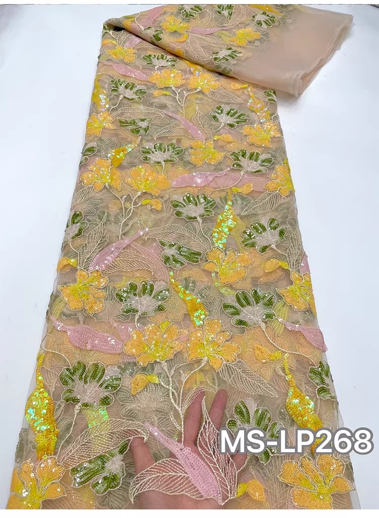 1 yard Kain Bordir Payet Bunga - Sewing Net ulasan dan harga