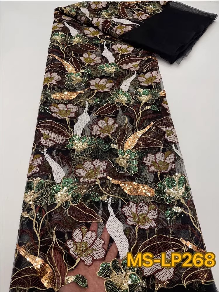 1 yard Kain Bordir Payet Bunga - Sewing Net ulasan dan harga