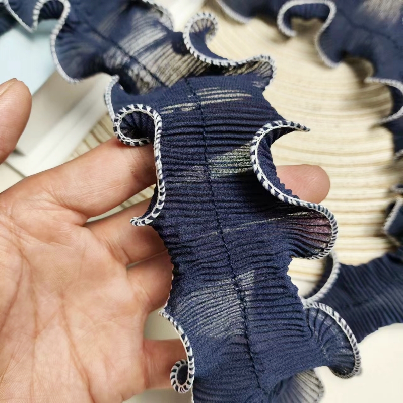 Pusat sifon biru tua lipit ren - Textile Sewing Factory ulasan dan harga